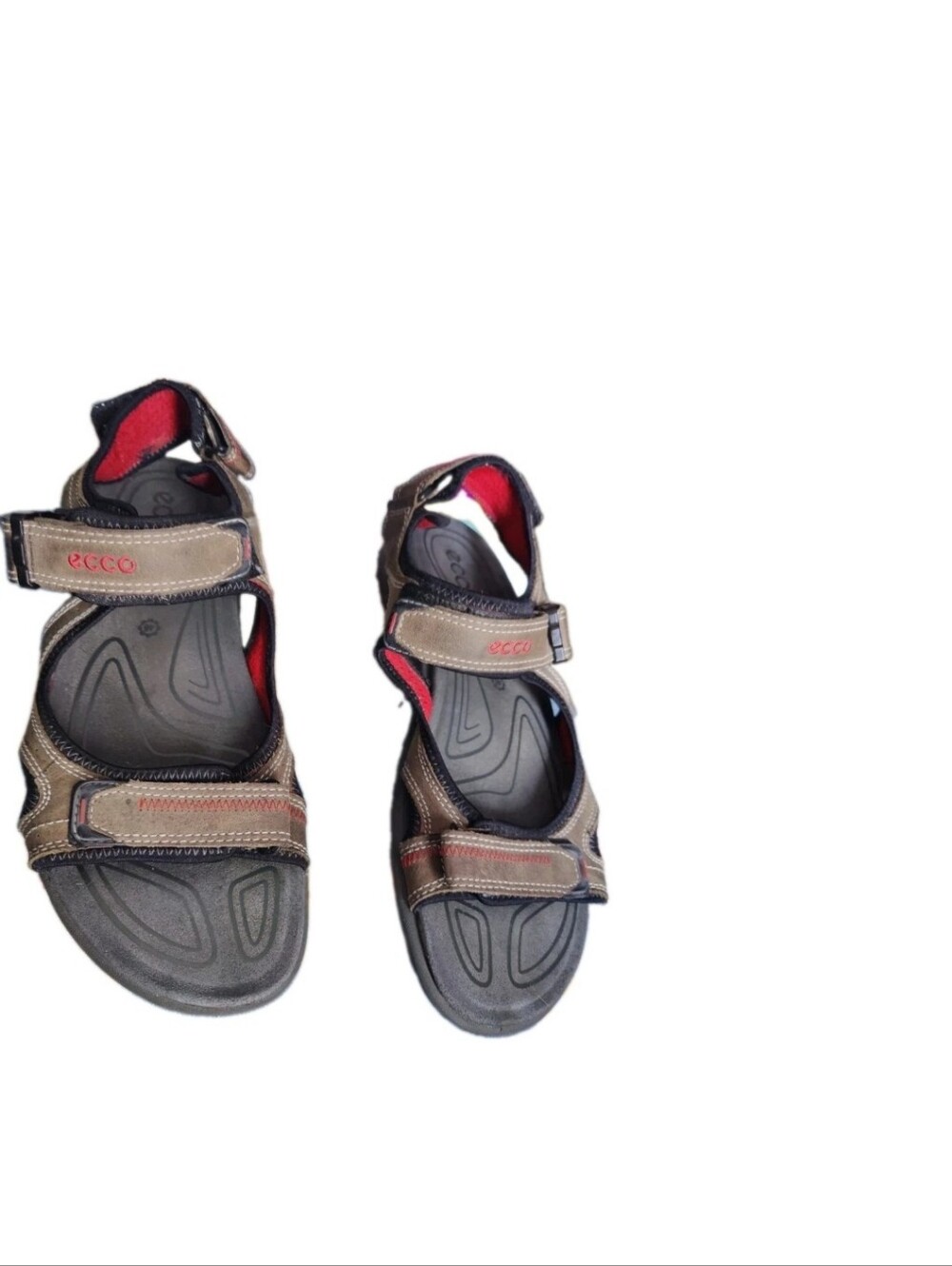 ECCO Men’s  46 Or 12-12.5 Brown Sport Sandals - Adjustable Straps. Receptor Tech